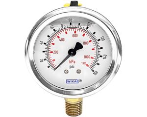 Wika® 2.5" Face Diameter, 0-160psi Range, Industrial Pressure Gauge 8347476, Lower (901157)