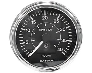 Datcon® 3-3/8" Diameter, 0-4000 RPM, Tachometer with Hourmeter (901531)