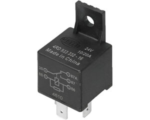 Hella® 24V 10/20A SPDT, Mini ISO Relay with Resistor Coil Supression / Bracket (933332161)