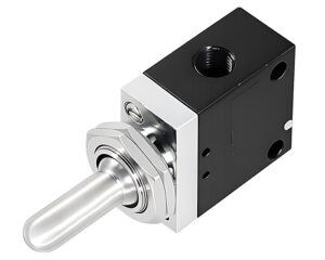 HD Plus® 3-Port 1/8″ PT – Air Valve Toggle, Lever Self-Center, Stainless Steel (AC095)
