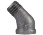 1″ MPT x 1″ FPT – SCH40 45-Deg. Elbow, Black Iron Fitting (901041)
