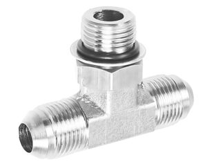 Eaton Weatherhead® 3/8"  MORB x MJIC, Straight Thread O-Ring Branch Tee, Steel (C5715X6)