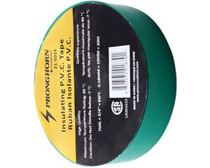 Pronghorn 7 MIL x 3/4″ x 66 ft. Length, Insulating PVC Electrical Tape – Green (COL66GRN)