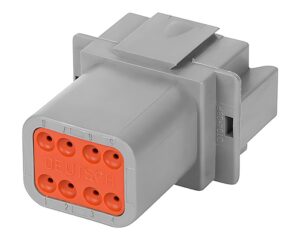 Deutsch DT Series – 8 Pin Receptacle Gray Housing Connector, A-Key (DT04-08PA)