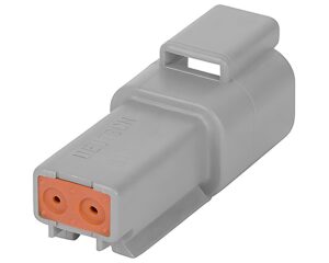 Deutsch DT Series – 2 Pin Receptacle Housing Connector, Gray (DT04-2P)