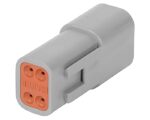 Deutsch DT Seires – 4 Pin Receptacle Housing Connector, Gray (DT04-4P)