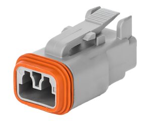 Deutsch DT Series – 2 Pin Socket Plug Housing Connector, Gray (DT06-2S)