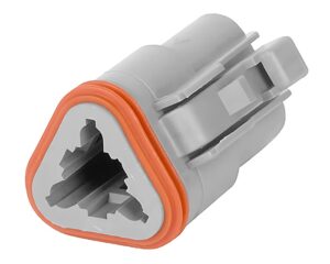 Deutsch DT Series – 3 Pin Socket Plug Housing Connector, Gray (DT06-3S)
