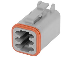 Deutsch DT Series – 6 Pin Socket Plug Housing Connector, Gray (DT06-6S)