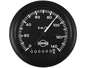 ISSPRO 0-140 kph. Range, Programmable 3-3/8″ Electric Speedometer (E07010)