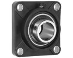4-Bolt Square, 40mm Bore Size, Flange Mount Solid Housing, Cast Iron (F208)