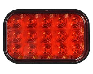 Grote® 12V Rectangular LED Stop Tail Turn Light, Grommet/Bracket Mount – Red Lens (G4502)