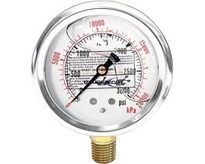 Gaugetech® 2.5 Face Diameter, 3000 PSI, Pressure Gauge (GTG2510A-23)