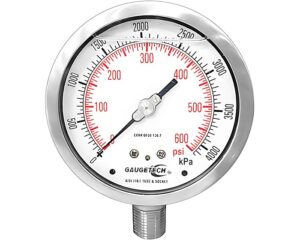 Gaugetech® GTG40 Series 4"/100mm Pressure Gauge, Bottom Mount Type (GTG4012-18)