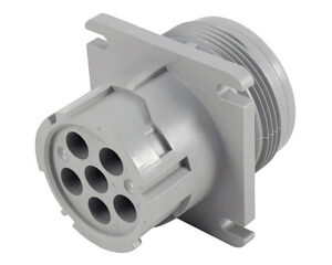 Deutsch HD10 Series – Receptacle 6-Pin Gray Circular Connector, Threaded Rear (HD10-6-12P)