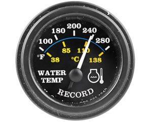 Record/Mr.Speedometer 100-280°F Range, 2″ Water Temperature Gauge (HG129)