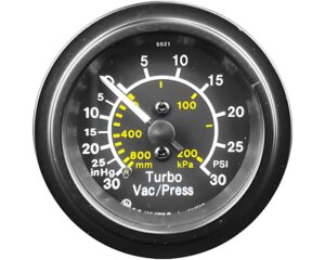 Record/Mr.Speedometer 0-30 PSI Range, 2″ Mechanical Turbo/Vac Pressure Gauge (HG143)