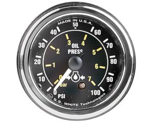 Record/Mr.Speedometer 0-100 PSI Range, 2" Mechanical Oil Pressure Gauge (HG160)