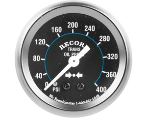 Record/Mr.Speedometer 25-400psi Range, 2" Transmission Oil Pressure Gauge HG161 (901025)