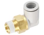 SMC 8mm Tube x 1/4″ Thread, Push-In Male 90° Elbow Fitting (KQ2L08-02S)
