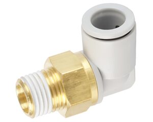 SMC 12mm Tube x 1/4″ Thread, Push-In Male 90° Elbow Fitting (KQ2L12-02S)