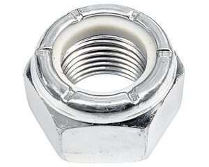 1" Diameter, 1.047" Thickness, Grade-2, Carbon Steel Lock Nut, Nylon (LNF1)