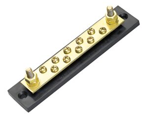 Littelfuse® 36V 10-Gang Terminal BusBar, Solid Brass, Thermoplastic Insulator Base (M-449)