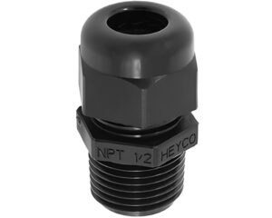 Heyco®Tite 1/2″ NPT, 0.17-0.45" Range, Liquid Tight Cordgrip – Black (M3231)