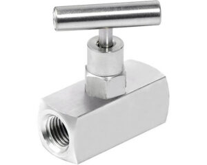 GRM Flow Products 1/4″ NPT, Series 100, Female x Female, Staight Needle Valve, Carbon/Stainless Steel (NV125502)