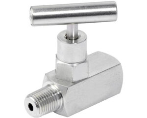 GRM Flow Products 1/2″ NPT, Series 100, Male x Female, Staight Needle Valve, Carbon/Stainless Steel (NV150002)