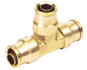 3/8″ Tube, Union Tee, Push-to-Connect, DOT Air Brake Fitting, Brass (PC1464-6)