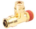 1/2″ Tube x 1/2″ MNPT, Air Brake Fitting, Push-to-Connect, Brass Swivel Run Tee (PC1471SW-8D)