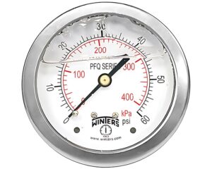 Winters 0-60 PSI, 2.5″ Face Diameter, Steel Liquid Filled Pressure Gauge (PG-60CG25)