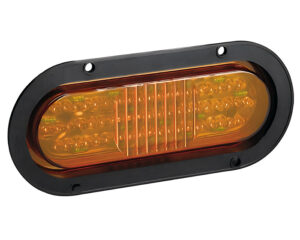 Inline 6″ Oval LED Stop Turn Tail Light, Flange Mount, Amber Lens (PL7601A)