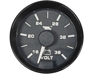 Murphy® PowerView 2″ Voltmeter Gage, Analog 18-36V Range (PVA20-C-24-AB)