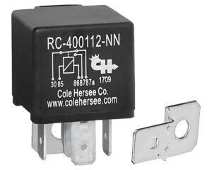 Cole Hersee® 12V 40A, 5-Terminal SPDT ISO Mini Relay (RC-400112-NN-BX)