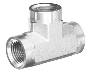 3/8" Female NPT - All Ends, Female Tee, Steel Adapter Pipe Fitting (S1001-C)