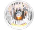 United Pacific® 7″ Halogen Crystal Rugged Headlight w/ 10-Amber LED Position Lights (S2010LED)