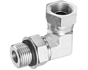 3/8" Female Swivel x 9/16"-18 Male ORB, 90-Deg. Elbow Adapter, Steel (S3599-6)