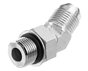 3/4″ Straight O-Ring Boss x 3/4″ Male JIC, Flare-Twin, 45-Deg. Elbow, Steel (900987)