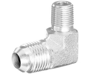 1" MJIC x 1/2" MNPT, SAE Flare Adapter, 90-Deg. Elbow, Steel (S3749-16D)