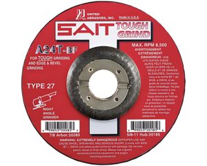 SAIT® 20075 Tough Grind – Grinding Wheel, 5" Diameter x 1/4" Thick x 7/8" Center Hole (SAIT20075)