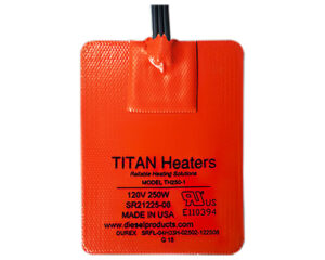 Titan 250W/120V AC/2.2 Amps, Silicone Oil Pan Heating Pad (TH250-1)