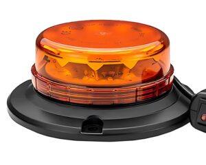 Trux® 36-Flash, Class-1 Beacon Low Profile Vacuum Magnet Mount, LED Warning Light, Amber Lens (TLED-W11)
