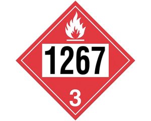 Incom Placard Insert, 1267 Flammable Class 3, Rigid Plastic (TT300SS1267)
