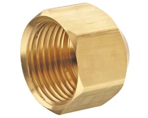 1/2" Tube O.D, SAE 45-Deg. Flare Fitting, Brass Sealing Cap Nut (56-8)
