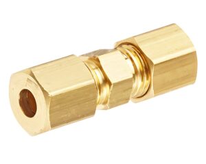 3/8" Tube O.D, Brass Union Coupling, Compression Fitting (62-6)