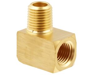 3/8″ Extruded Female NPT x 3/8″ MNPT, 90-Deg. Street Elbow, Brass (900856)