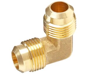 3/4" Male 45° SAE Flare x 1/2" Male NPT, 90-Deg. Male Pipe Elbow, Brass (49-12D)
