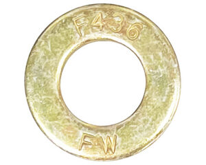 1/4″ F436 Flat Washer, 1/16″ Thickness, Grade-8, Steel, Yellow Zinc (FW814)